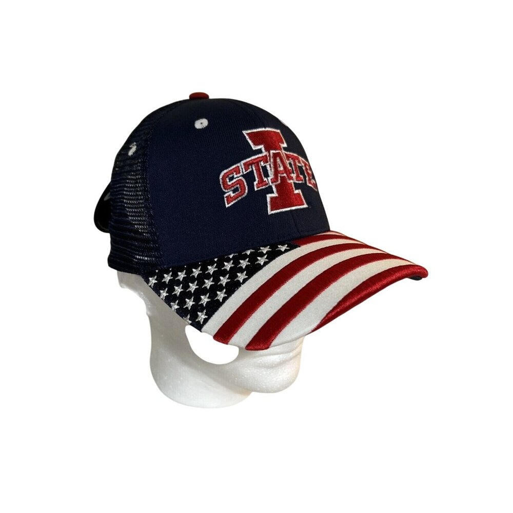 Iowa State University Hat American Flag Design Snapback Trucker Cap Patriotic Me